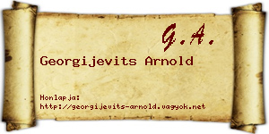 Georgijevits Arnold névjegykártya